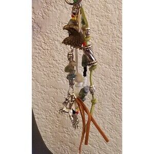 Deer Key Ring Medicine Wheel Totem - Key Ring/Fob for Purse, Drum or Car
